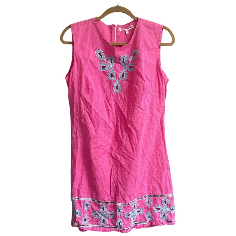 Pink‎ Cotton Embroidered Dress L